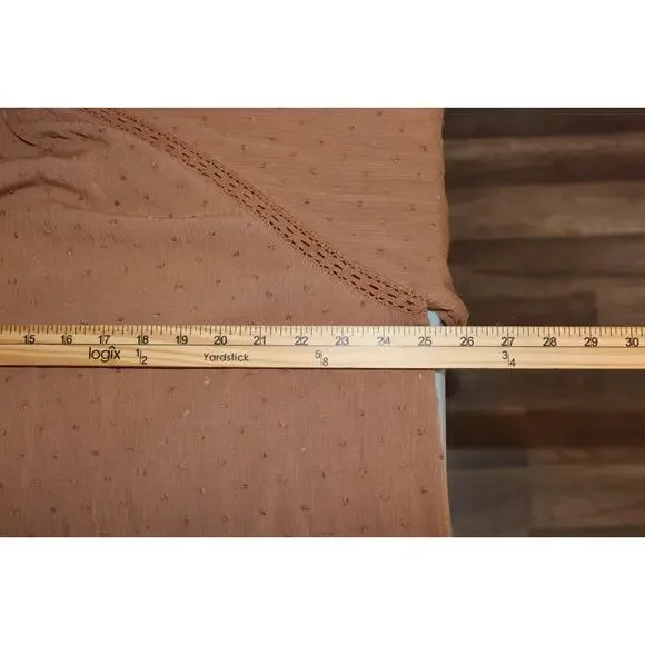 Torrid Chiffon Peasant 3/4 Sleeve Women's 2X Raglan Blouse Tobacco Brown Boho - Picture 12 of 14